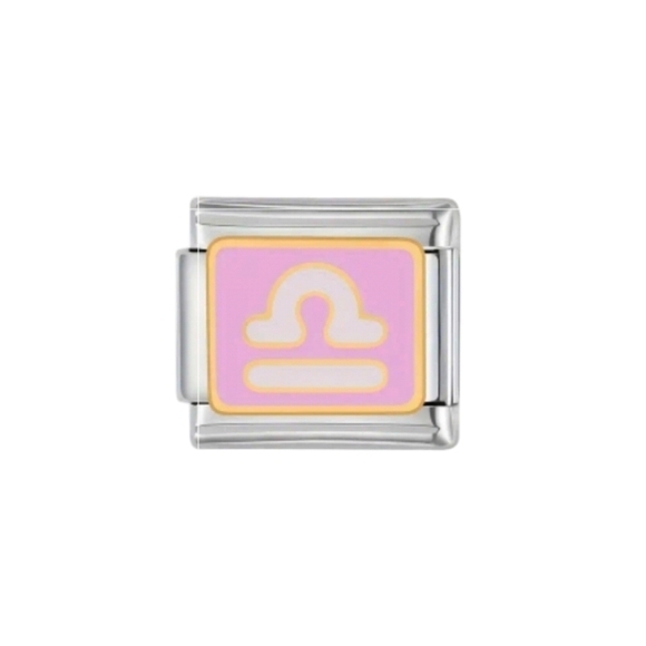 Jewelry - Italian Charmlink ♎️ Libra Zodiac Sign for Charm Bracelet 9mm Stainless S…